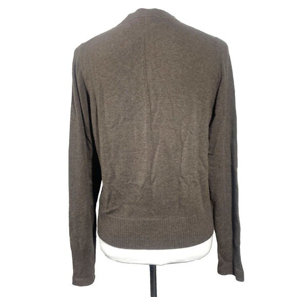 J. Crew Argyle Cardigan Sweater Womens Size L Brown Red 100% Cashmere Y2K - Picture 3 of 7